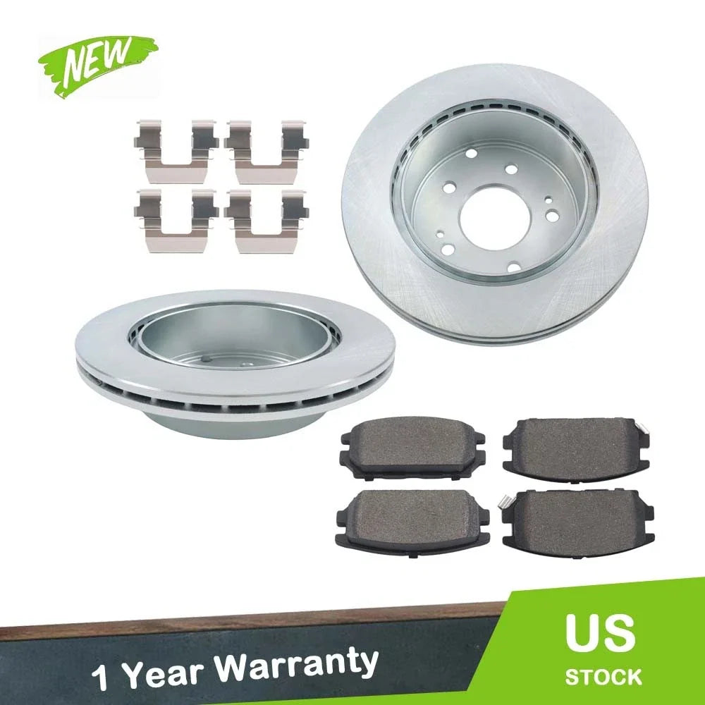Rear Disc Brake Rotors + Brake Pads for Mitsubishi Eclipse (2006–2012) 12146072
