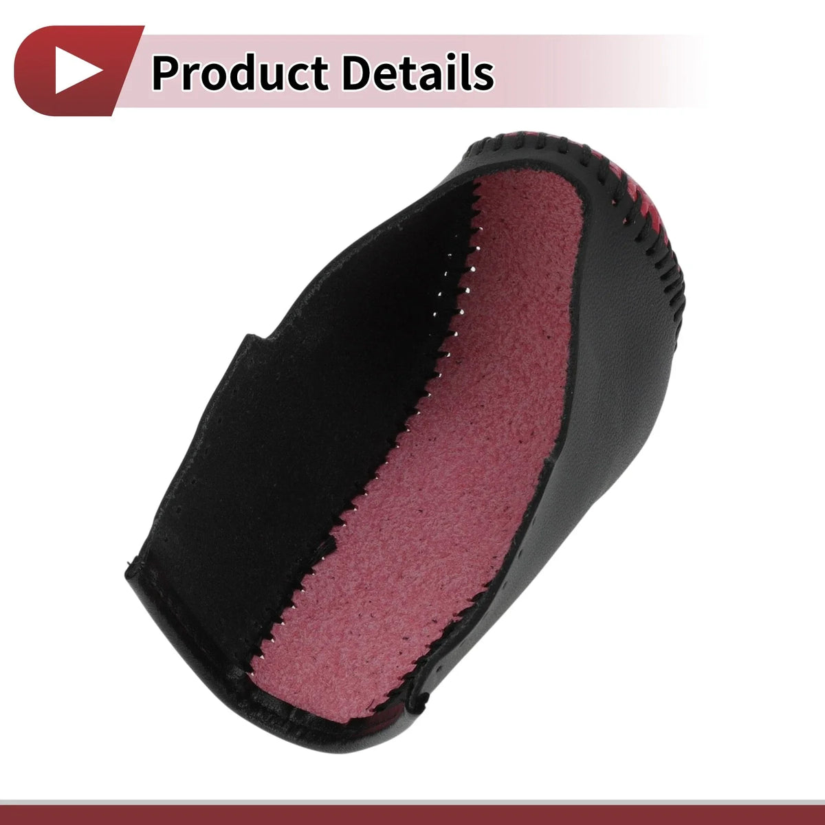 Gear Shift Knob Cover for BMW 3 Series E90 (2004–2012) Black Red Faux Leather