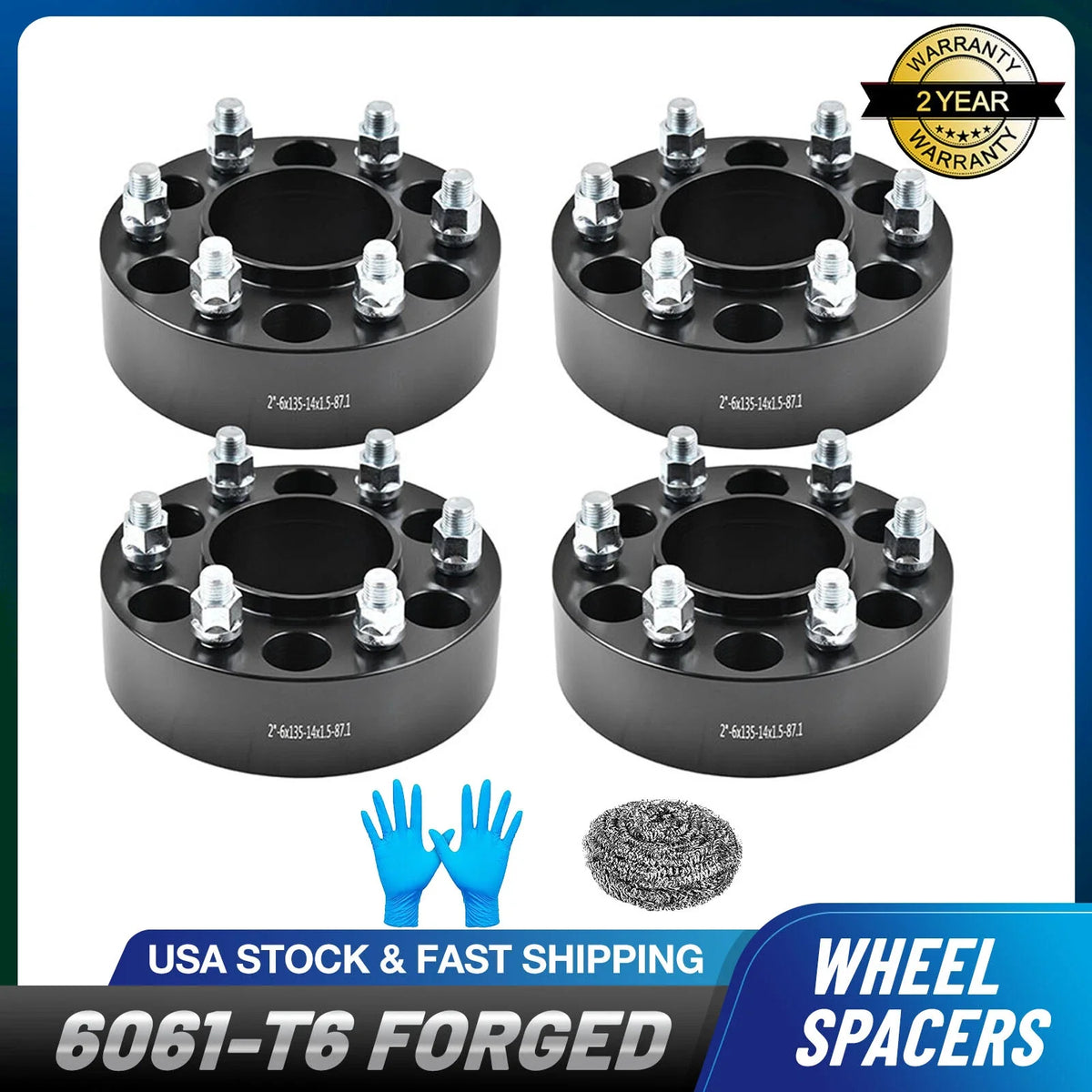 2" 6x135 Hubcentric Wheel Spacers for 2015–2024 Ford F150 (14x1.5)