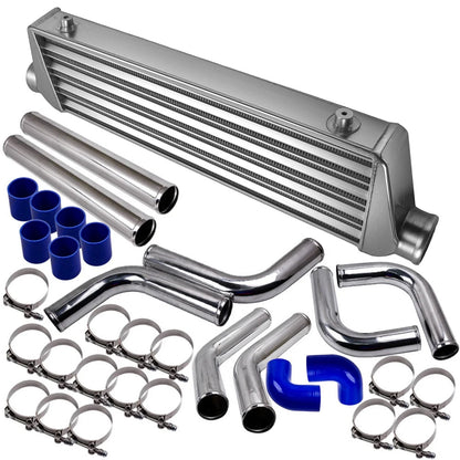 Universal Turbo Intercooler Kit 27"x7"x2.5" with 2.5" Aluminum Pipe & Couplers