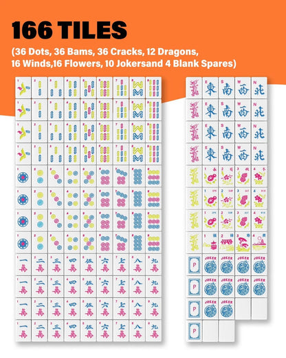 1.2" Mahjong Tile Set for American Mahjong (No Part Numbers)