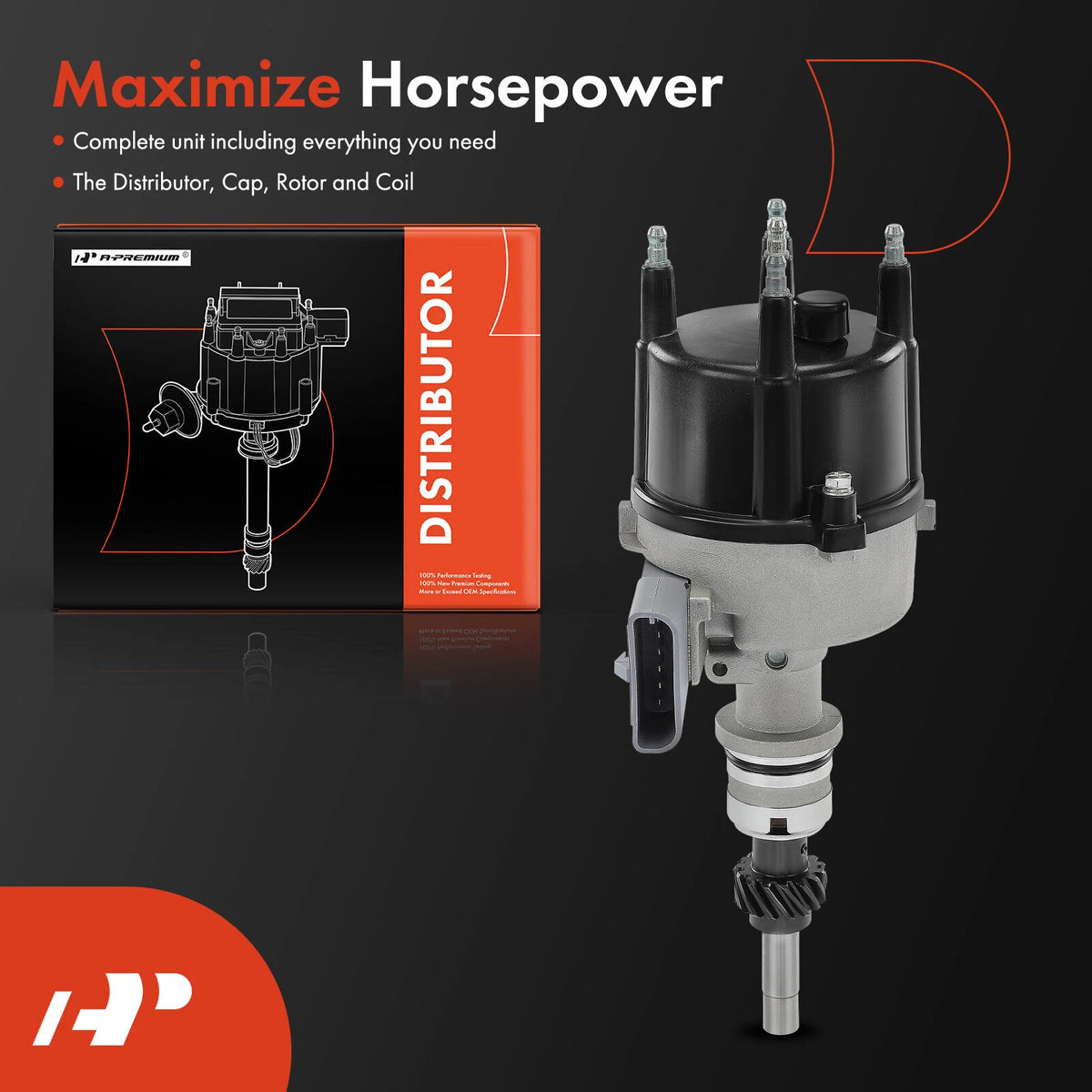 Ignition Distributor for Ford Taurus (1986–1991), Tempo (1984–1991), Mercury Topaz, E43E12127C, E43E12127CA, E43E12127D, E43Z12127C, E43Z12127D, DST2496A