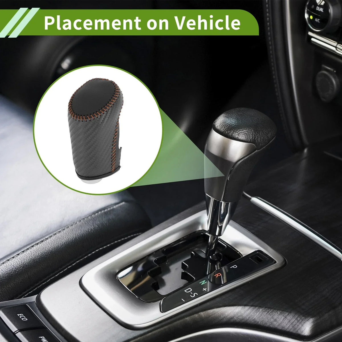 Gear Shift Knob Cover for Chevrolet Malibu (Black Carbon Fiber, 2016–2023)