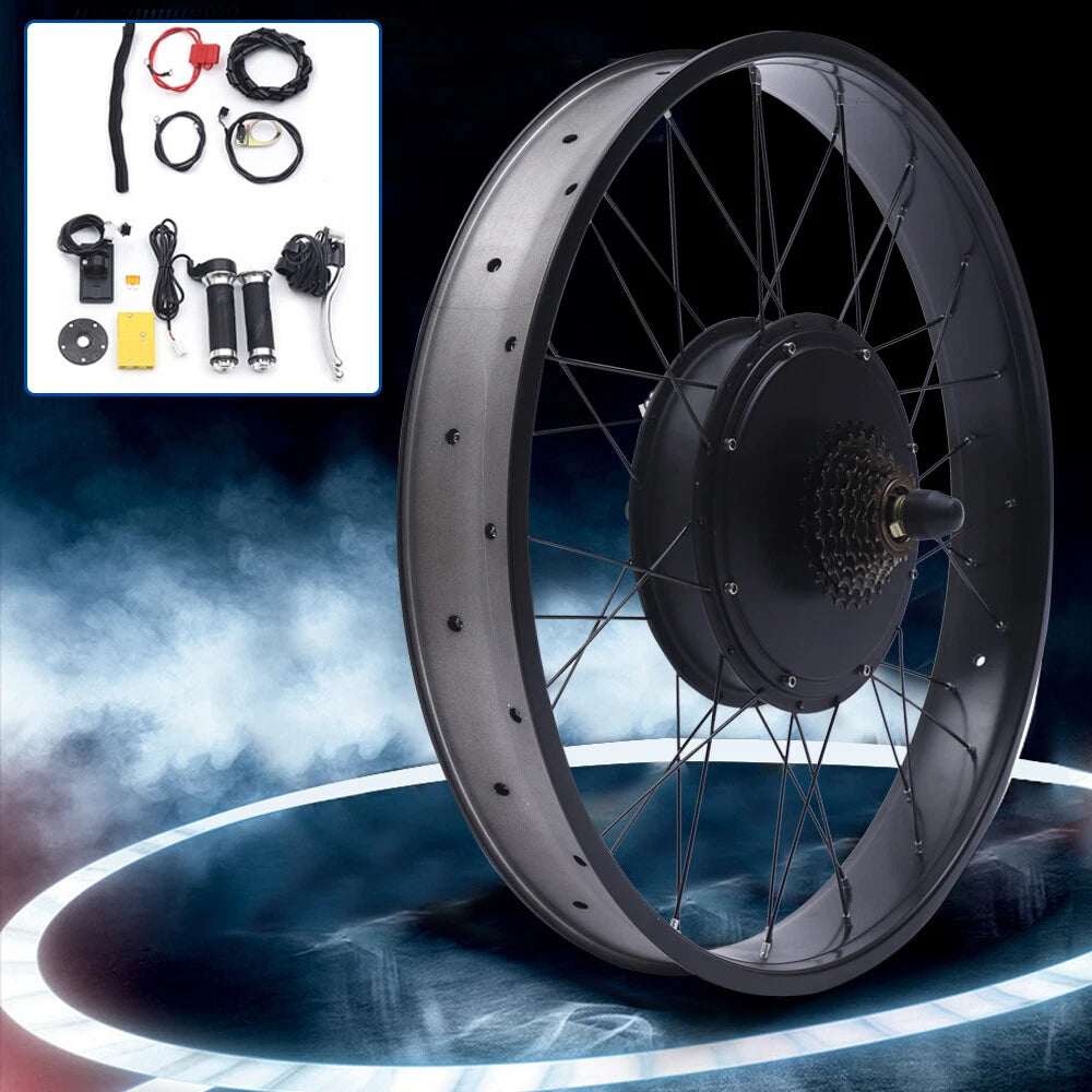 26" Rear Hub Motor Conversion Kit for E-Bike Fat Tire (48V 1500W)