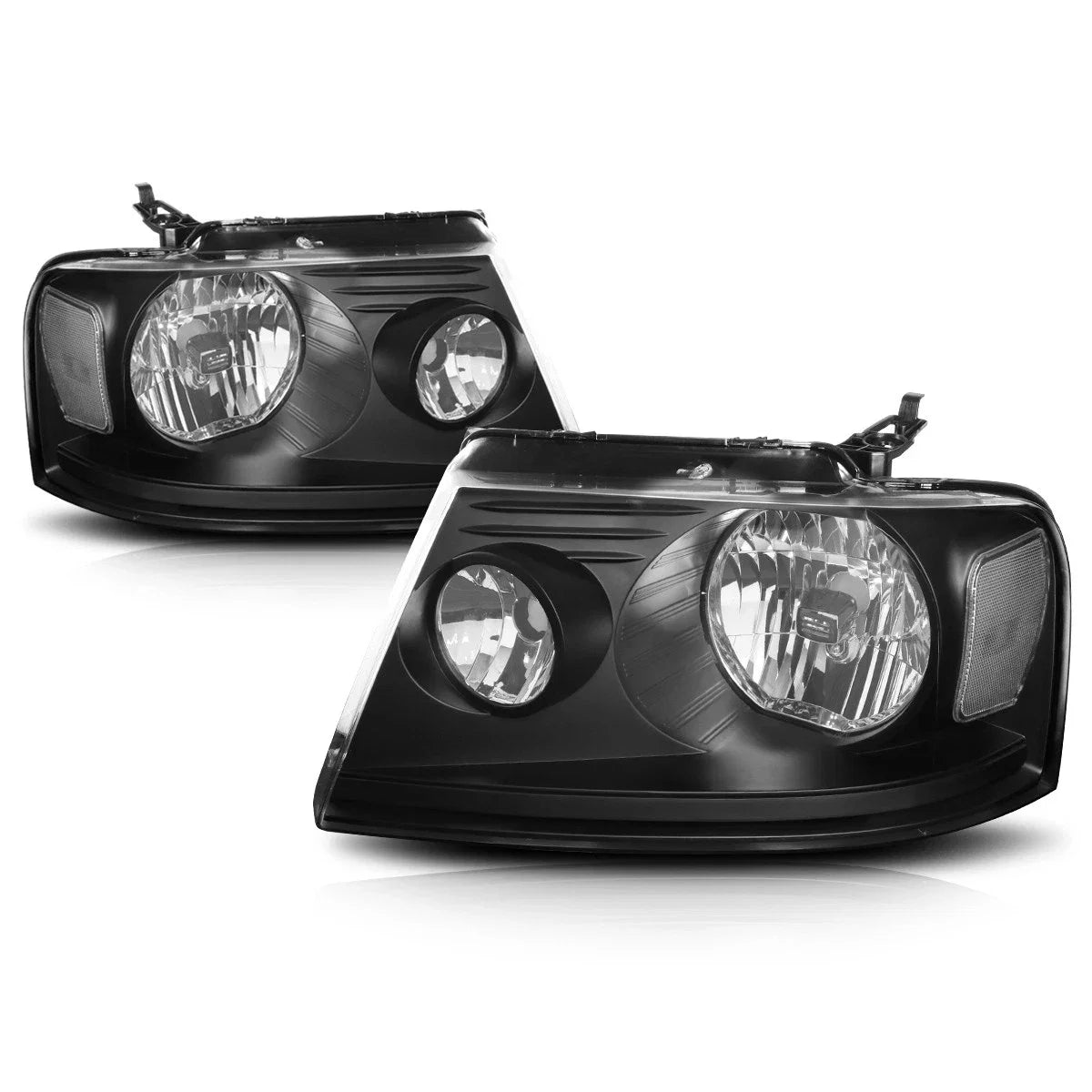 OE Style Headlights for Ford F150/ Lincoln Mark LT (2004–2008) Clear Corner Black