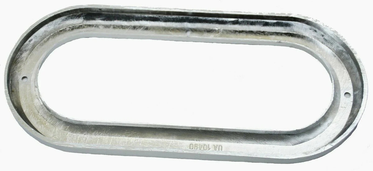 Light Bezel/Trim for 6.5" Oval Light Plain Chrome Plastic (UP#10490B)