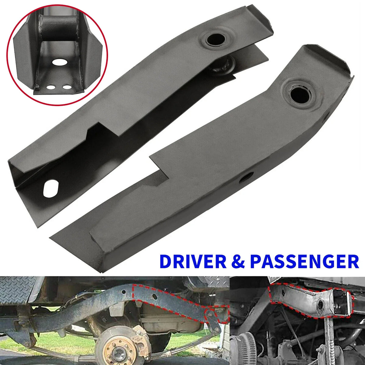 2X Rear Shackle Mount Frame Rust Repair Kit for Jeep Wrangler YJ (1986–1995)