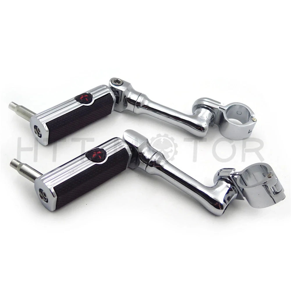 Gear Skull 1" 25mm Footpeg Mounting Kit for Chrome Long Angled