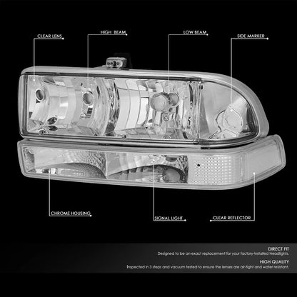 Chrome Clear Headlight Bumper Lamps for C10 Pickup Blazer (1998–2004)