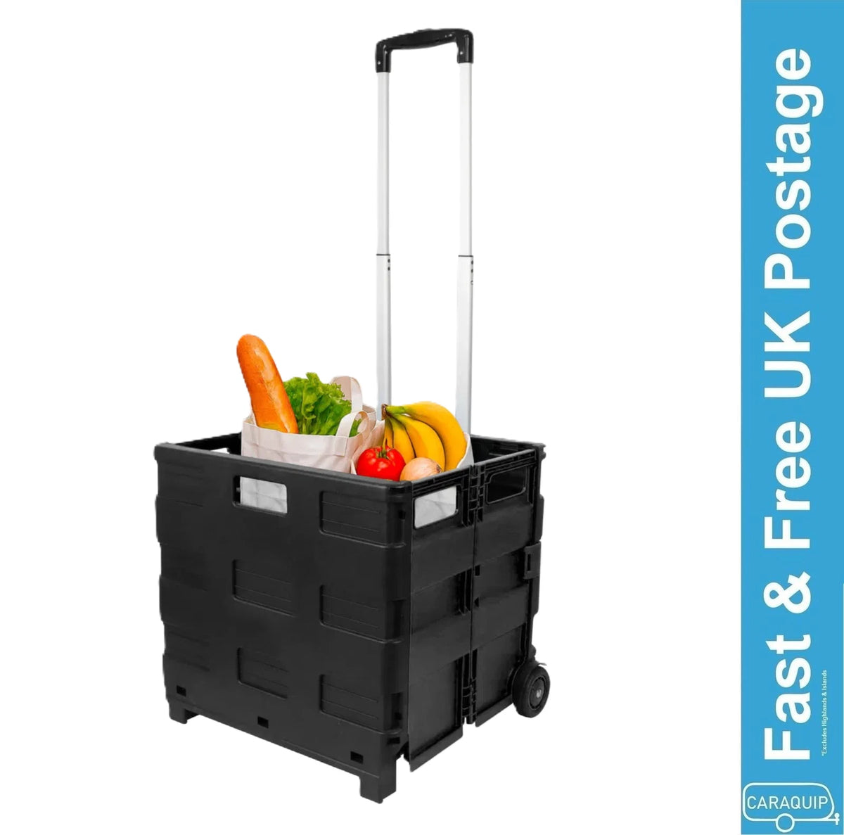 Deluxe Foldable Shopping Trolley Cart for Heavy Duty Grocery (35kg Capacity)