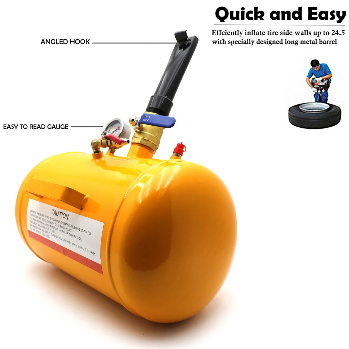 5 Gallon Air Tire Bead Seater Blaster Tool for Truck ATV (145PSI)