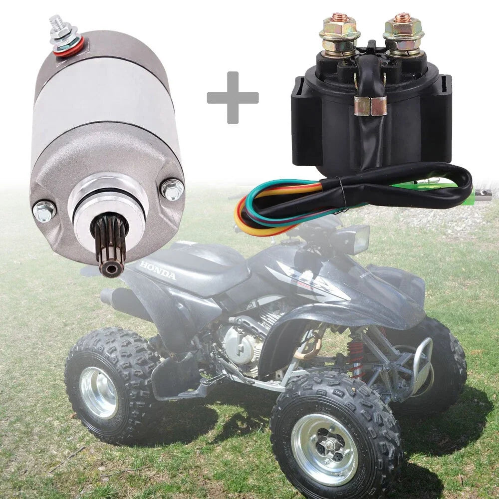 Starter & Starter Relay Solenoid for Honda TRX300EX Sportrax 300 (1993–2003)