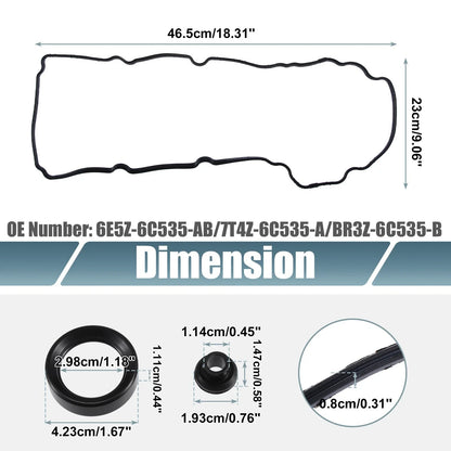 Set of 2 Engine Valve Cover Gaskets Seals for Ford Explorer (2013–2019)