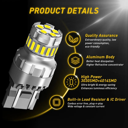 Set of 2 LED Back Up Reverse Light Bulbs for (7443 7440 7444)