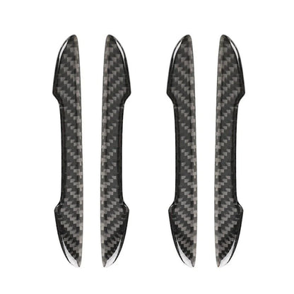 Universal Black Carbon Fiber Door Edge Protection Trim Stickers