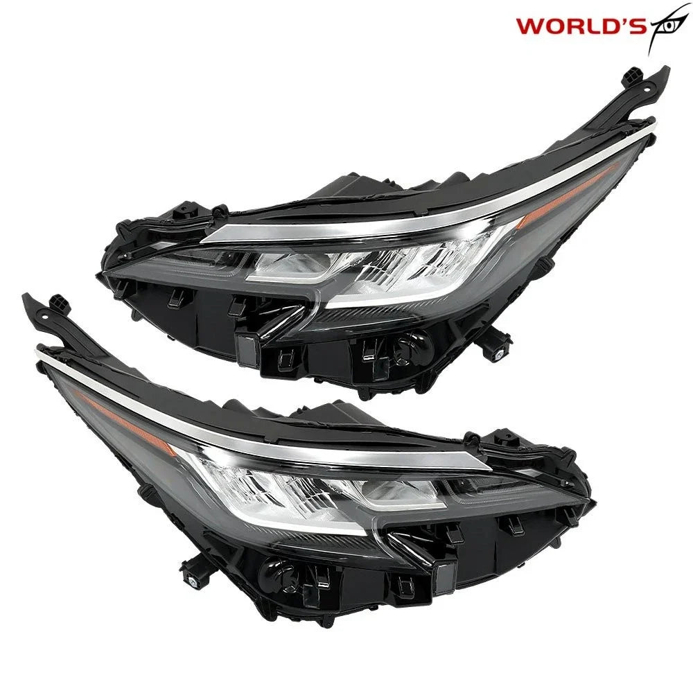 Set of 2 LED Headlights for Toyota Sienna (2021–2022) Chrome Bezel