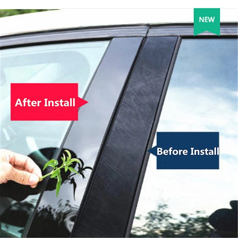 8pcs Glossy Black Pillar Post Trim for Nissan Kicks P15 (2018–2023)
