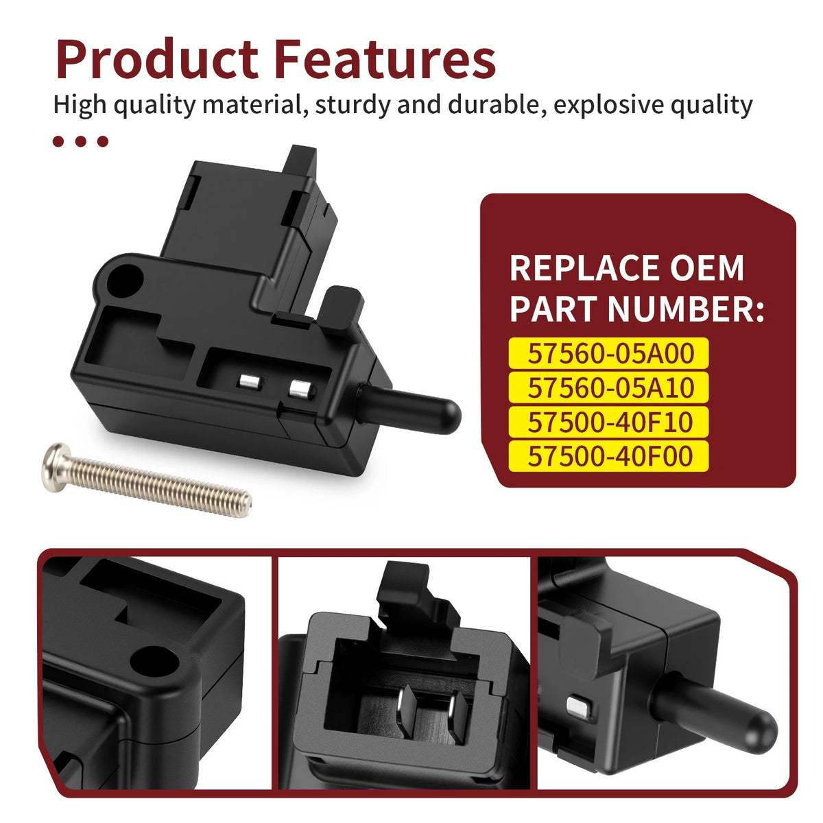 Left Clutch Lever Switch for Suzuki Savage 650 (1986–2004) / VanVan 200 (2017–2019) - 57560-05A00, 57560-05A10, 57500-40F10, 57500-40F00
