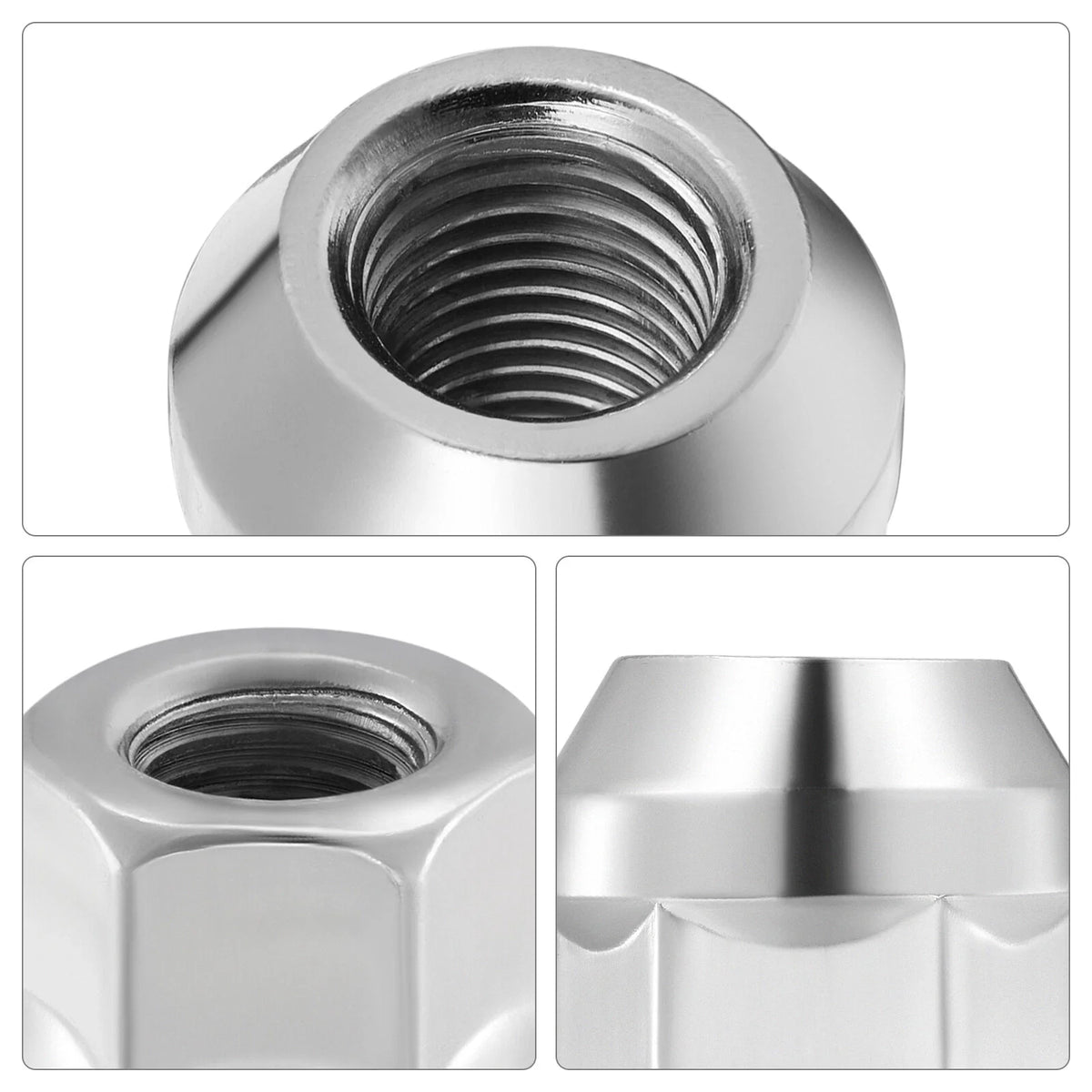Acorn Wheel Lug Nuts for Chevrolet Malibu & Caprice (20) Chrome 7/16-20 (3/4") (2014–2019)