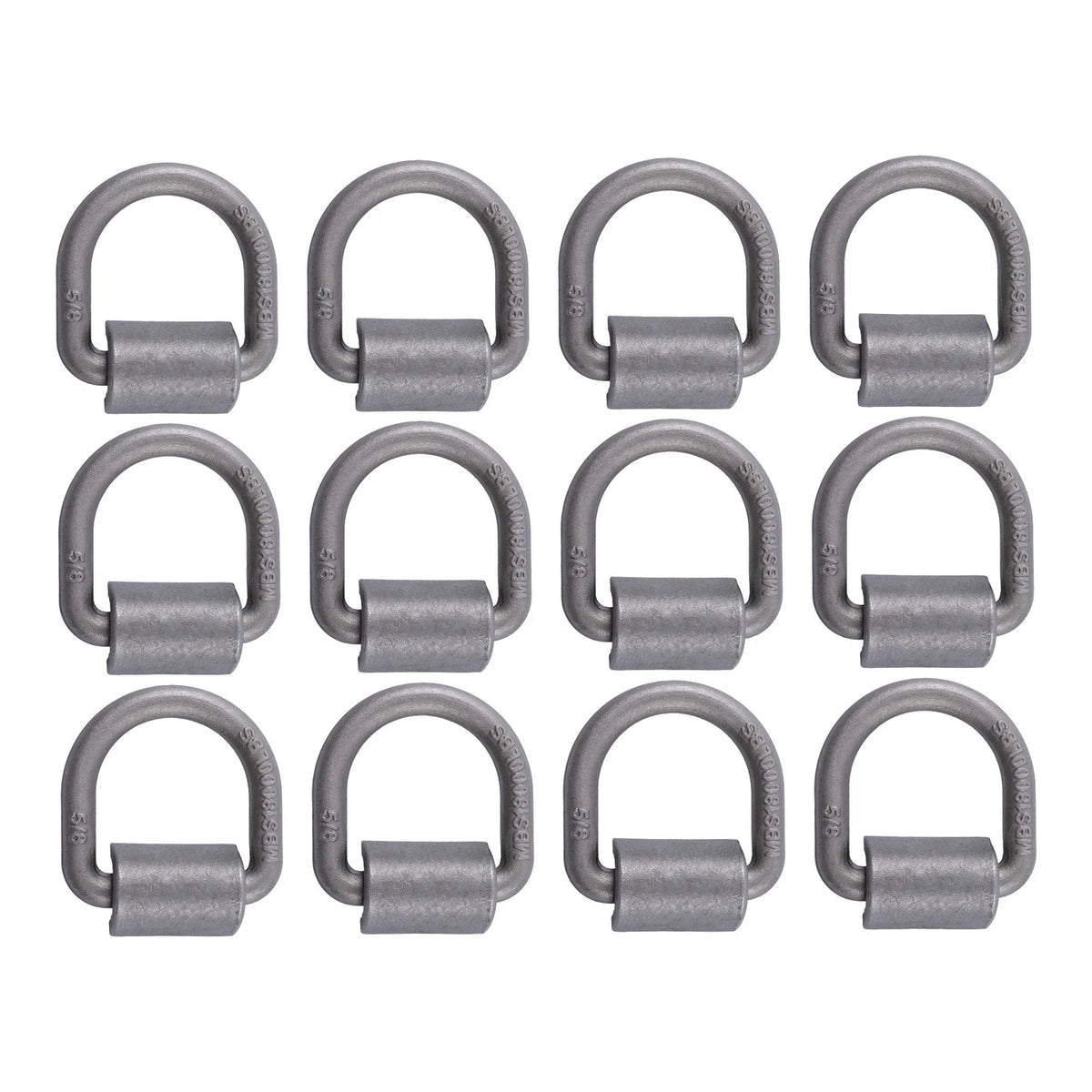 12 Pcs 5/8 Inch Heavy Duty Weld-On Forged D Ring (Fracture Strength 18,900lbs)