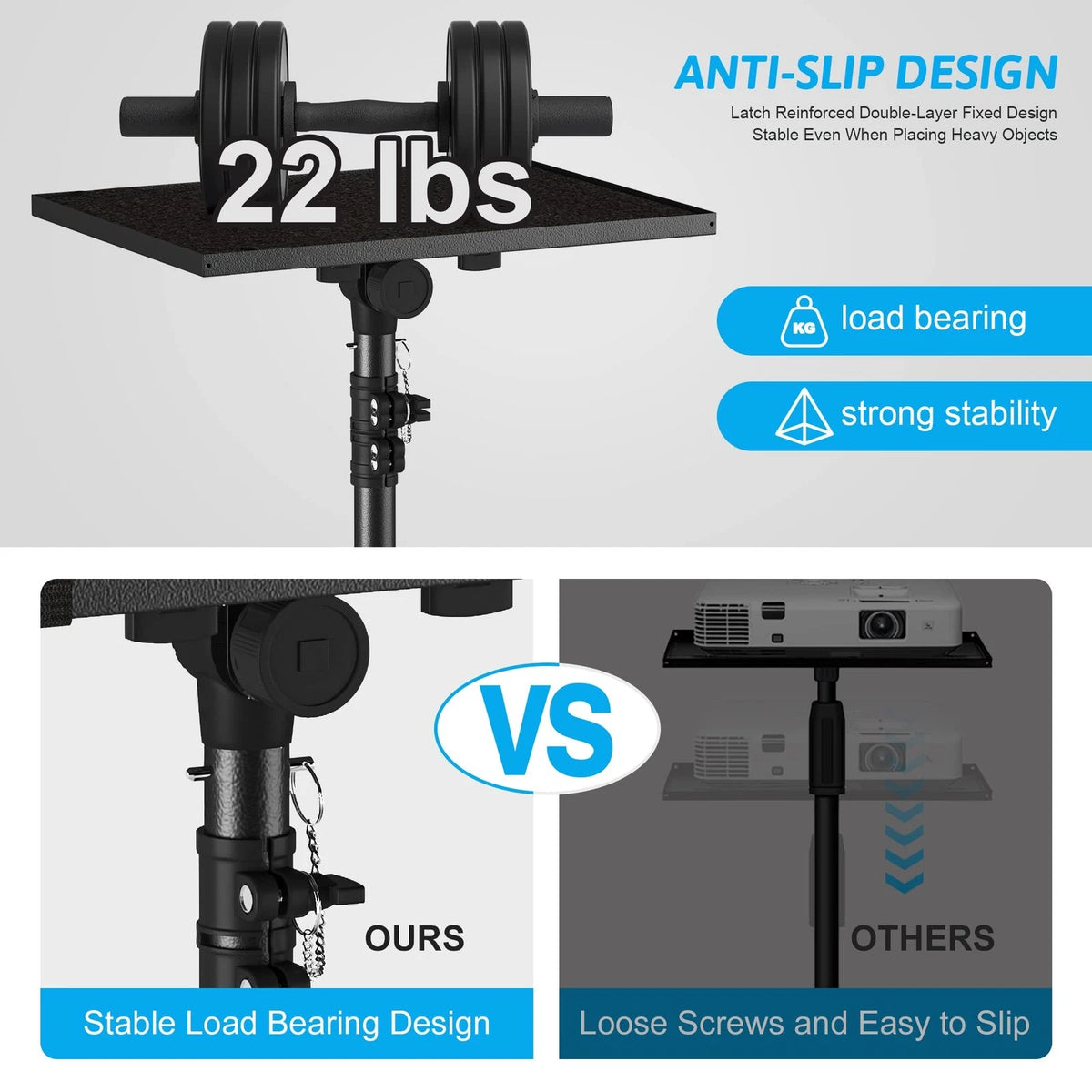 Adjustable Projector Stand Tripod for Laptop (23"-46")