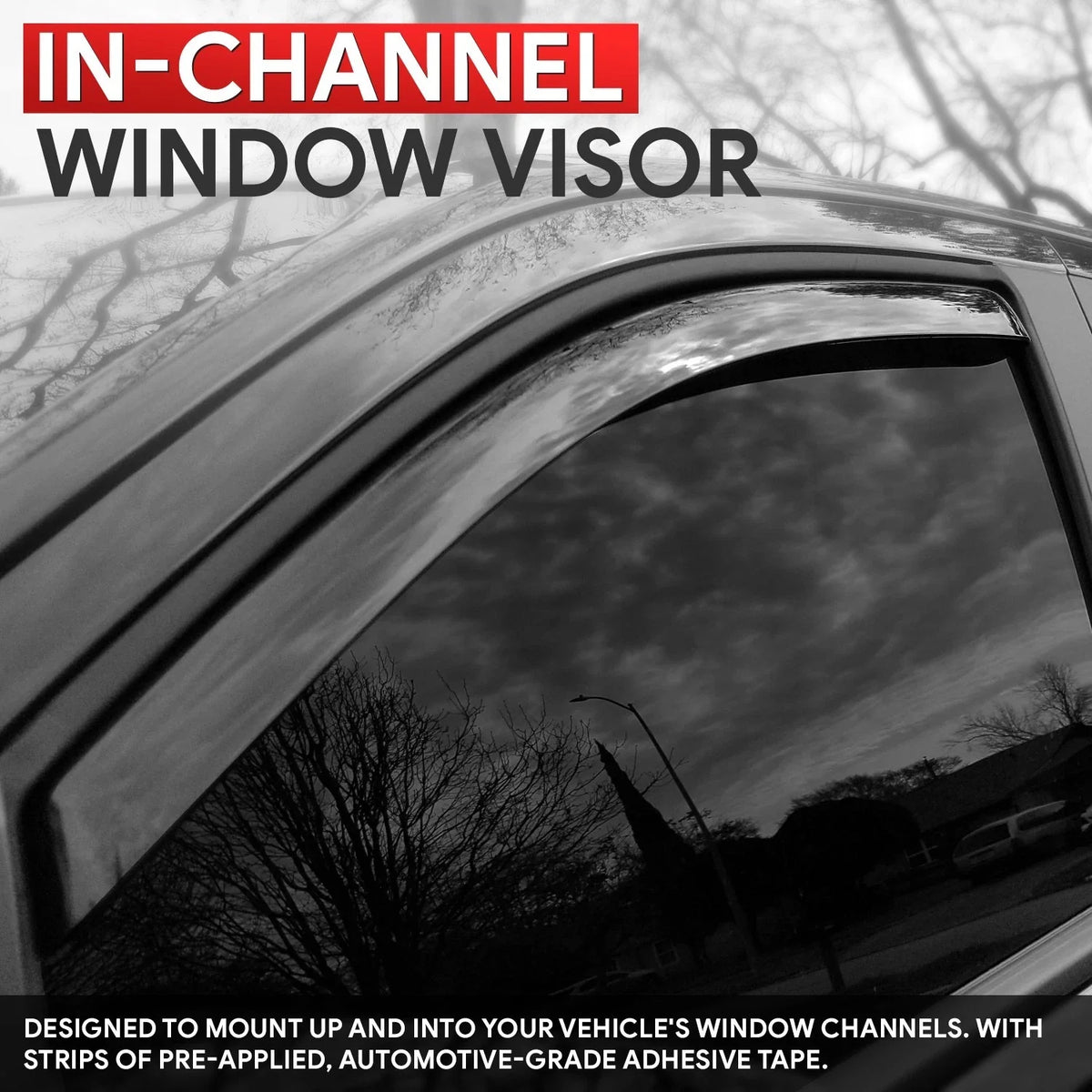 4-Piece In-Channel Wind Rain Side Window Visors for GMC Acadia (2017–2023)