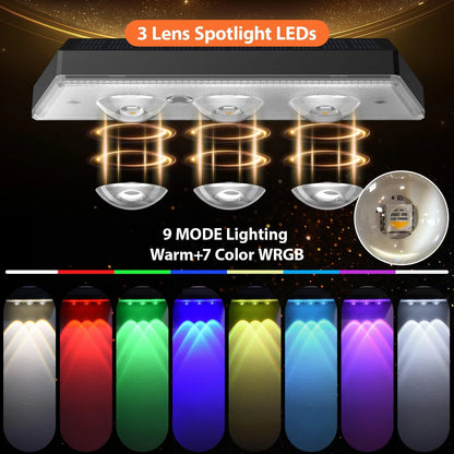 Solar Fence Lights Outdoor LED Waterproof for Garden
