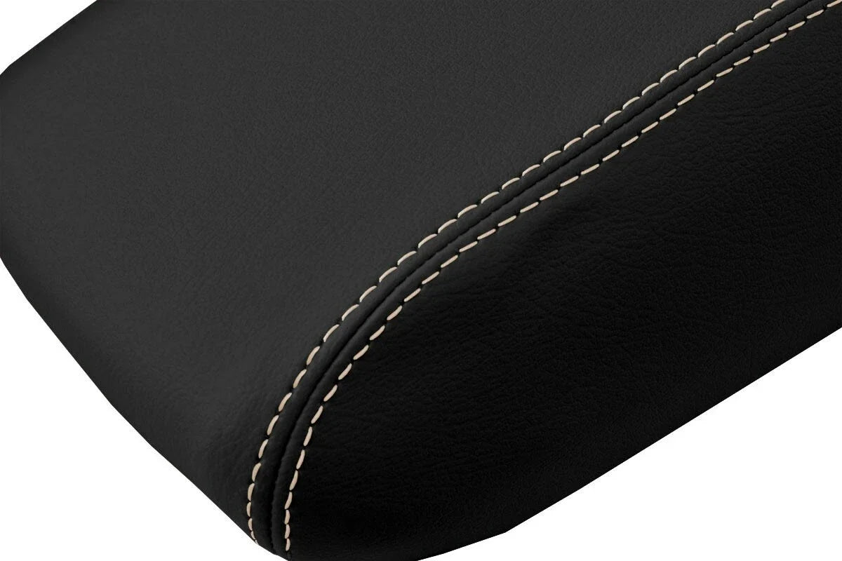 Leather Console Lid Armrest Cover for Jeep Grand Cherokee (1999–2004) Beige Stitch