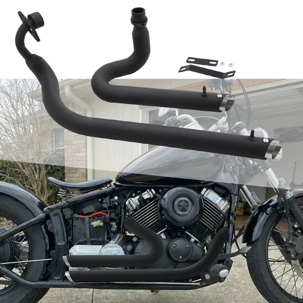 Shortshots Staggered Exhaust Pipes for Yamaha V Star 650 (1998–2010)