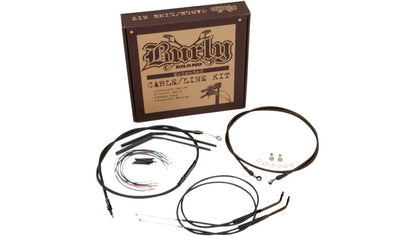 Burly 14" Cable Brake Line Kit for Harley-Davidson Softail (2011–2015)