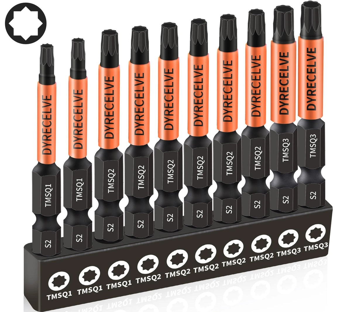 10-Pack 8 Point Torx Star & Bit Set (#1, #2, #3)