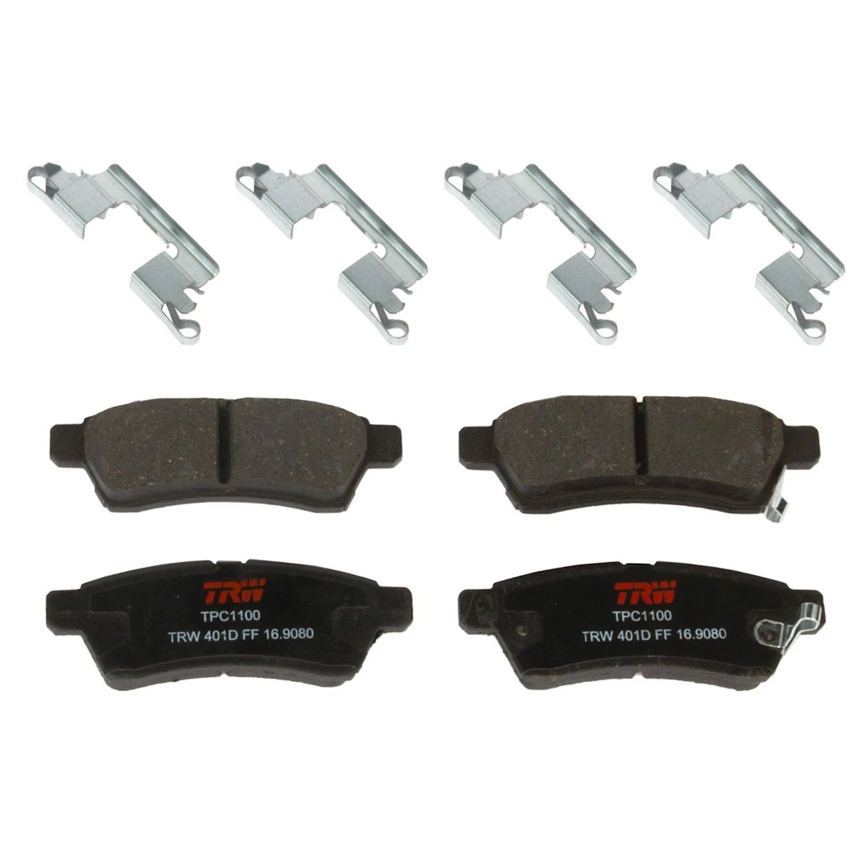 Set of 2 TRW Brake Pad Sets for Nissan Frontier Xterra Equator (2015–2020) TXC1100, JSTPSSCP1100, EHT1100H, D4060EA01B
