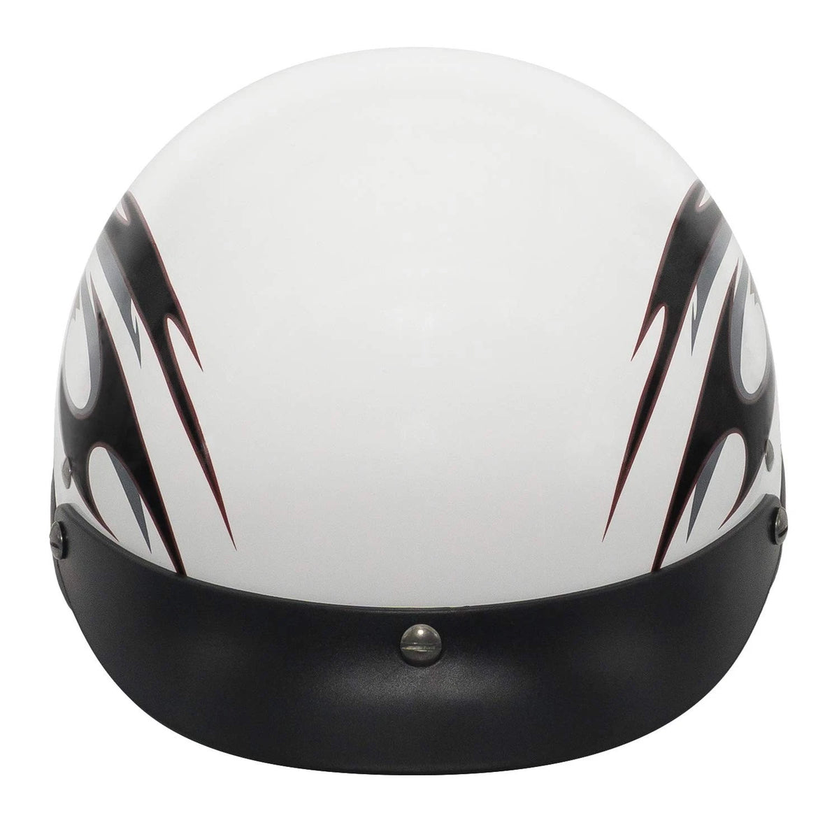 Flat White Motorcycle Half Helmet for Cruiser Style (XXL)