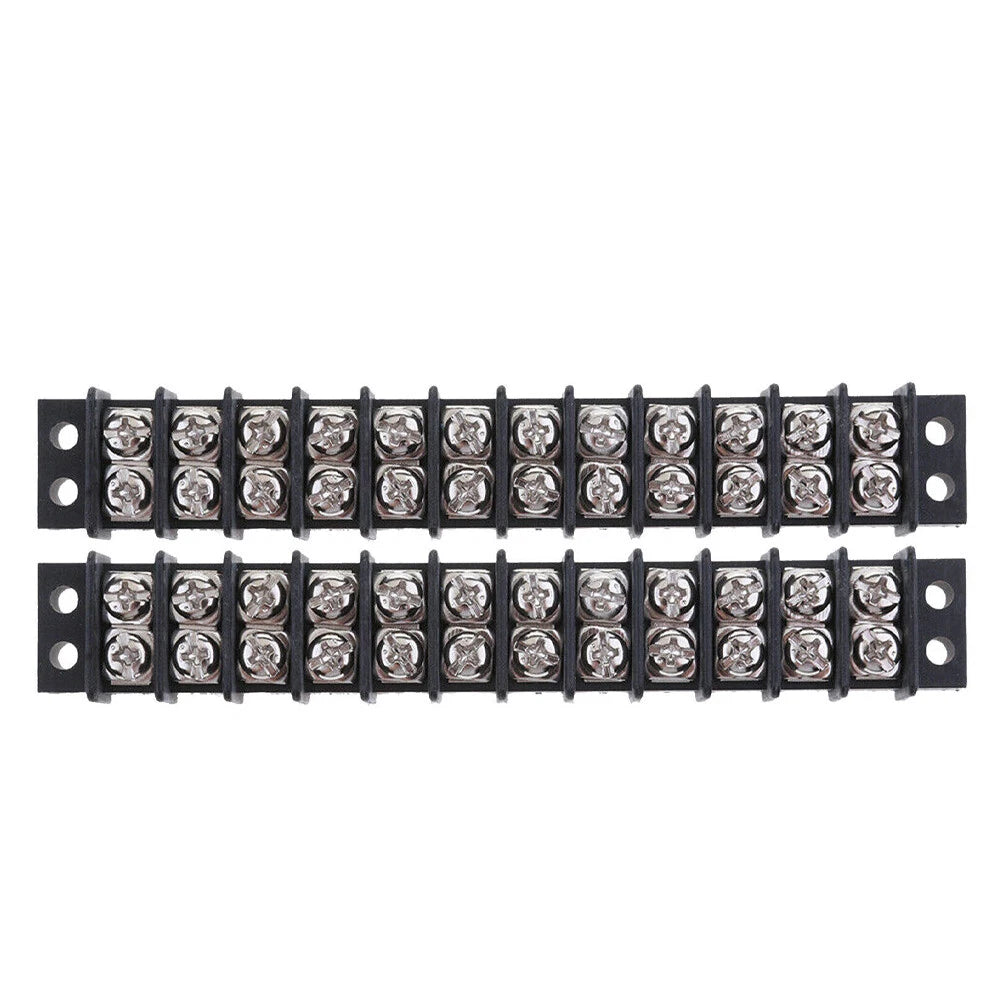 2X 12V Junction Block, Bus Bar Terminal in Plated Brass