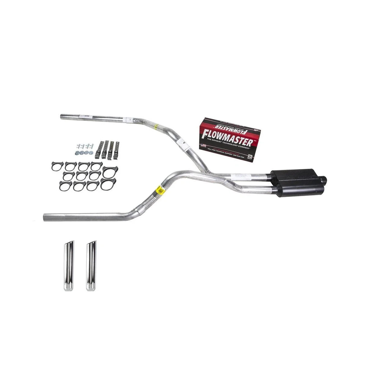 Dual Exhaust 2.5" Pipe for Silverado (1988–1995) - Flowmaster Super 44 RW Tip