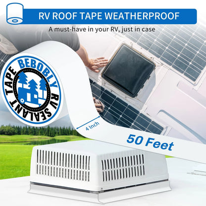 4 Inch RV Roof Repair Tape Sealant 50' White