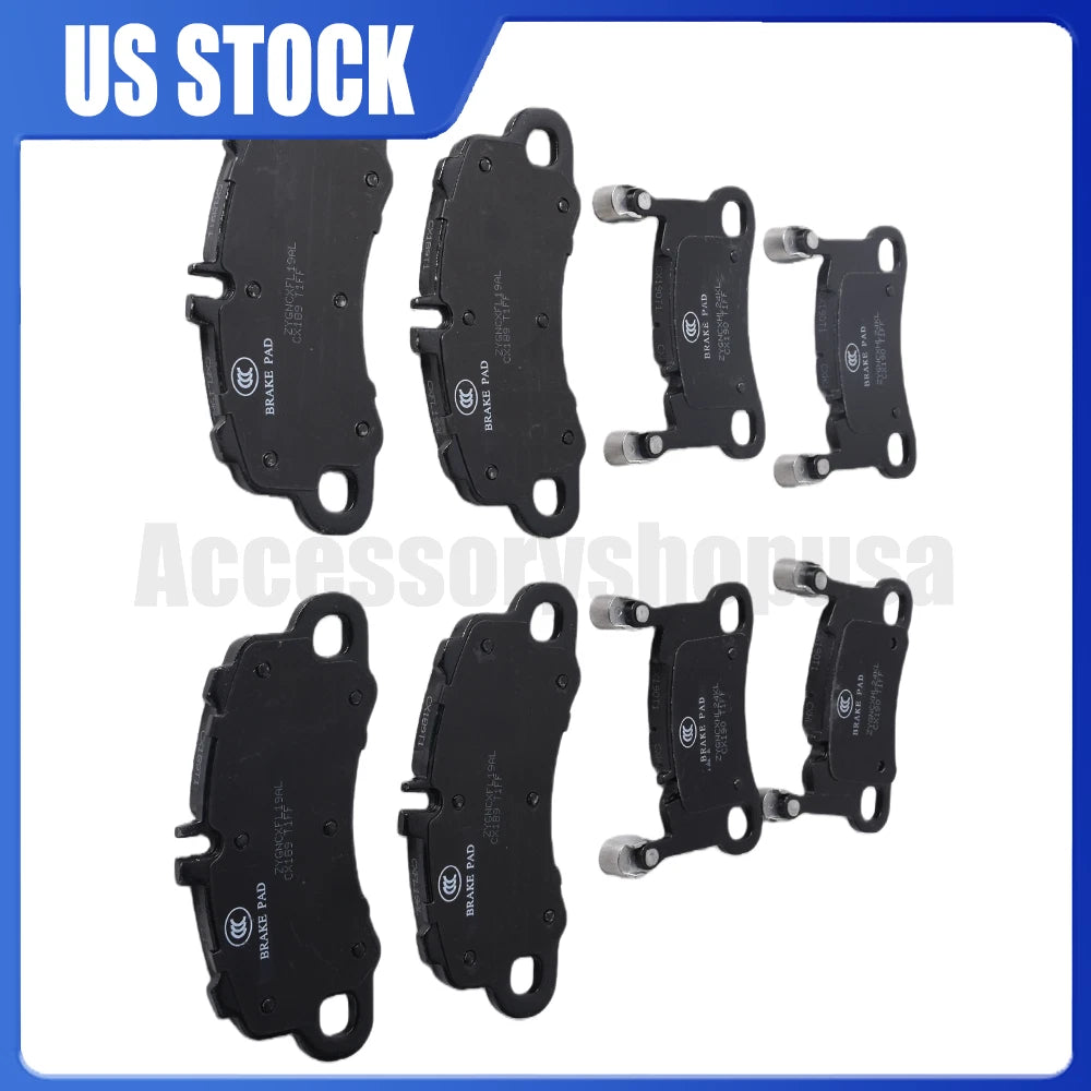 8PCS Brake Pad Set for Porsche Cayenne (2019–2025) 9Y0698151R, 9Y0698151A