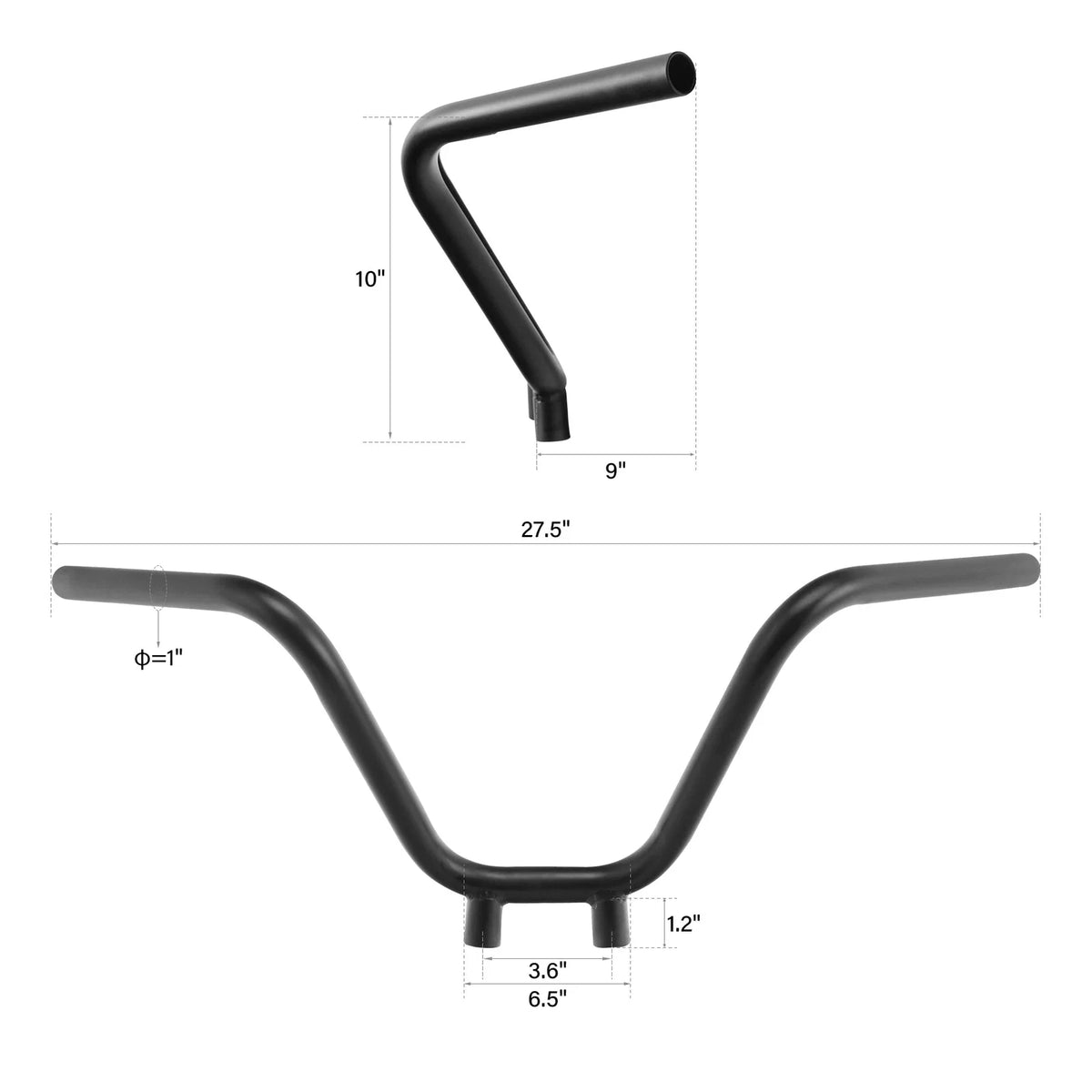 10" Rise Matte Black Ape Hanger Handlebar for Harley Softail Dyna Sportster
