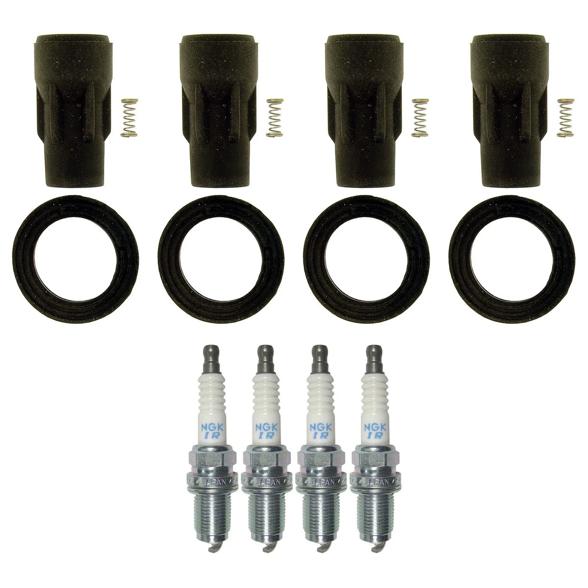 Set of 4 NGK Laser Iridium Spark Plugs & Coil Boots for Avenger 200 (2008–2014)