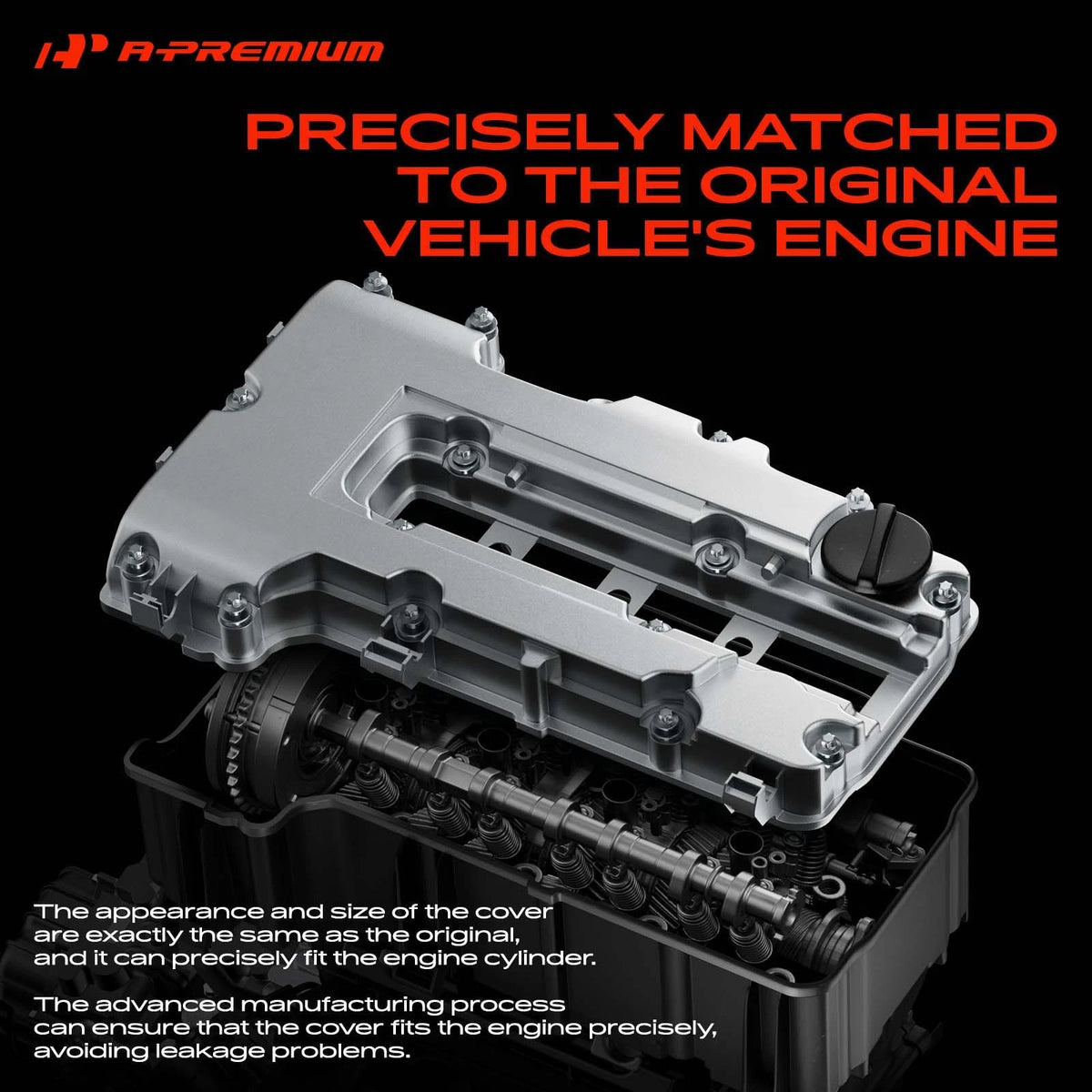 A-Premium Red Engine Valve Cover Set w/ Gaskets for Nissan Murano (2003–2007) - 13264JP01B, 13264JP01A, 13264-JP01B, 13264-JP01A