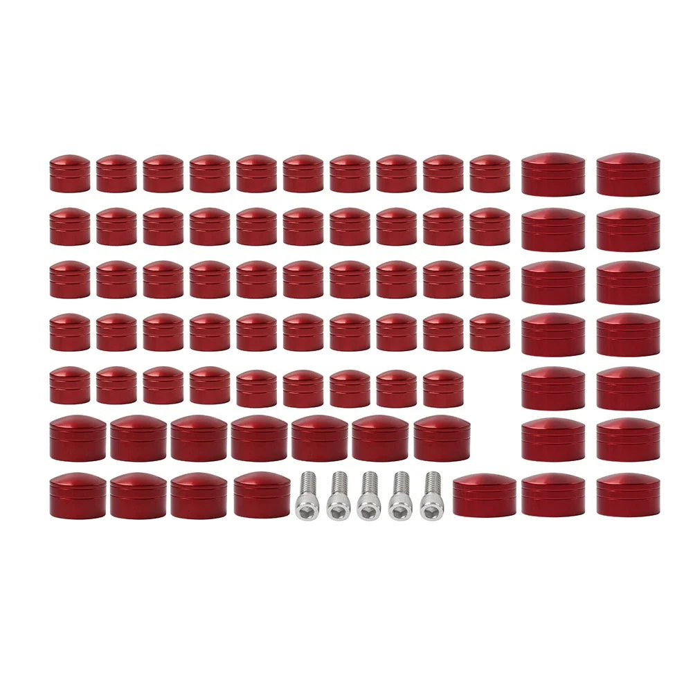 75X Red Engine Bolt Topper Caps for Harley Touring Road Street Glide (2007-2016)