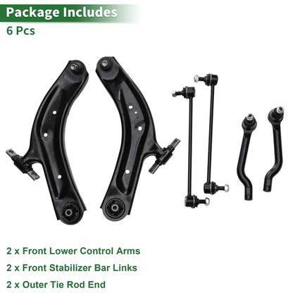 Set of 6 Front Lower Control Arms for Nissan Rogue (2014–2019) No.MS301169/MS301168