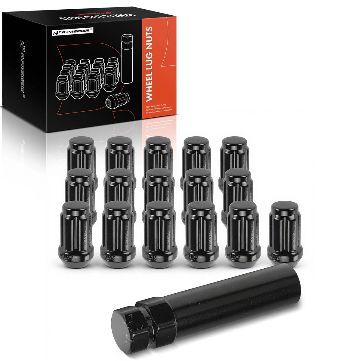 16 Pack M10 x 1.25mm Tapered Lug Nuts for Honda Yamaha Kawasaki