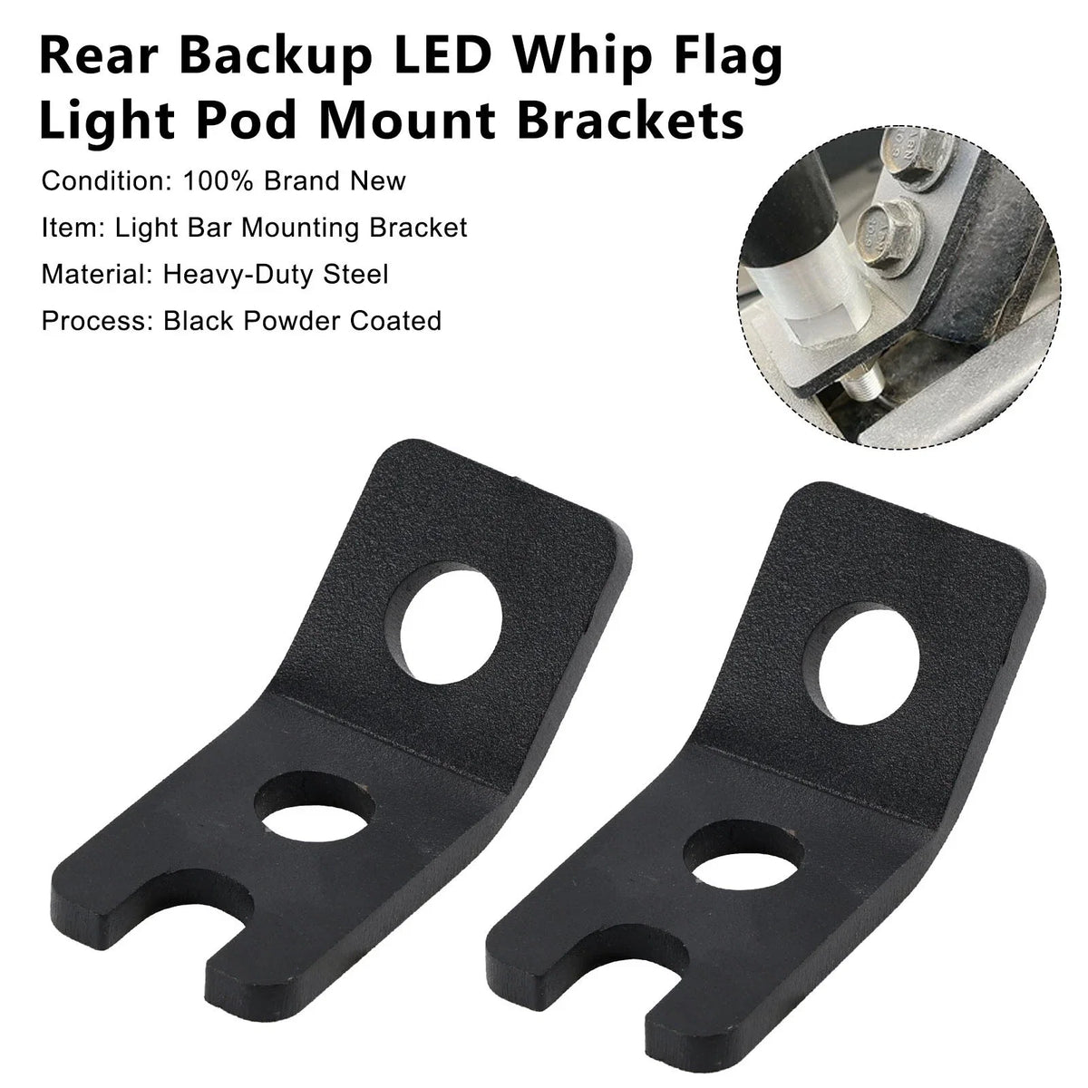 Rear Backup LED Light Pod Mount Brackets for Polaris RZR XP 1000 900 (2014–2020)