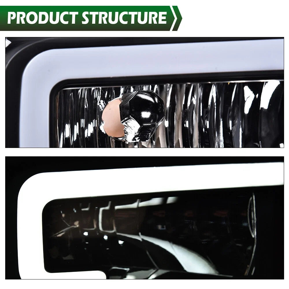 LED DRL Headlights for Ford F250 F350 Super Duty (2005–2007)