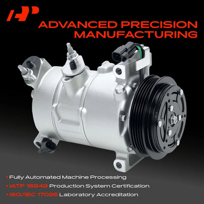 A/C Compressor with Clutch for Ford Mustang (2015–2025) GR3Z19703B, GR3Z19703C, GR3Z19703DB, YCC407, YCC413, YCC434, 168310
