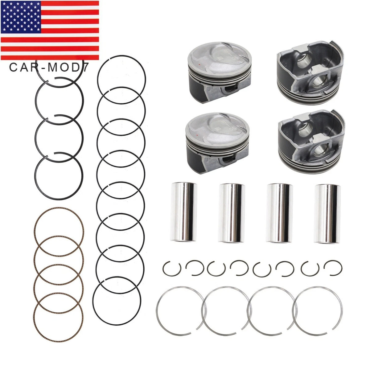Engine Piston & Rings Kit for Kia Sorento, Optima 2.4L (2011–2019) 23040-2G500, 23410-2G500, 23040-2G510