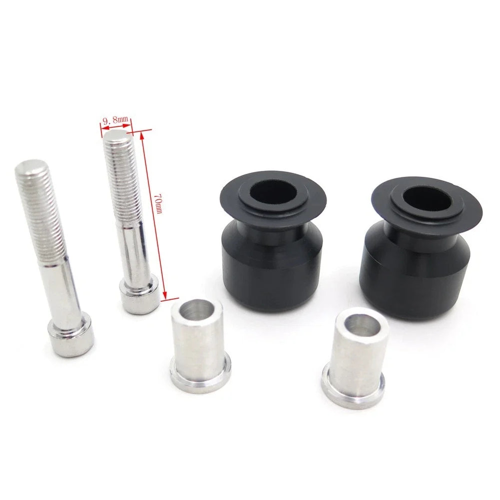 Black Swingarm Spools 10mm for Kawasaki Ninja Z1000, ER-6N, EX250F, EX650, ZRX1100