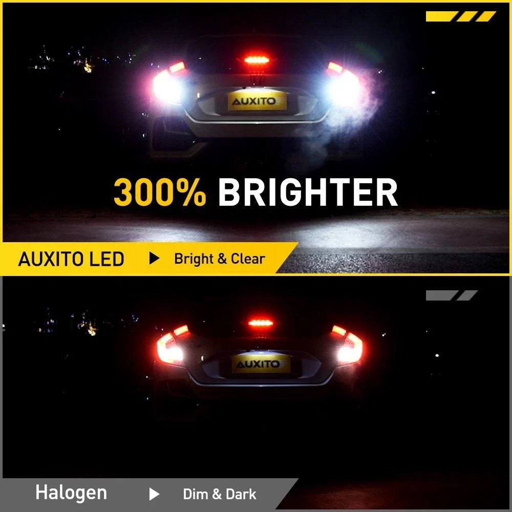 2X 3157 3156 16SMD LED Reverse Tail Brake Signal Light Bulb 6500K for