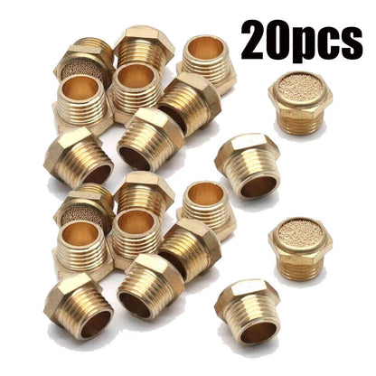 20Pcs 1/8" NPT Brass Breather Vent Muffler Filter for Pneumatic Systems